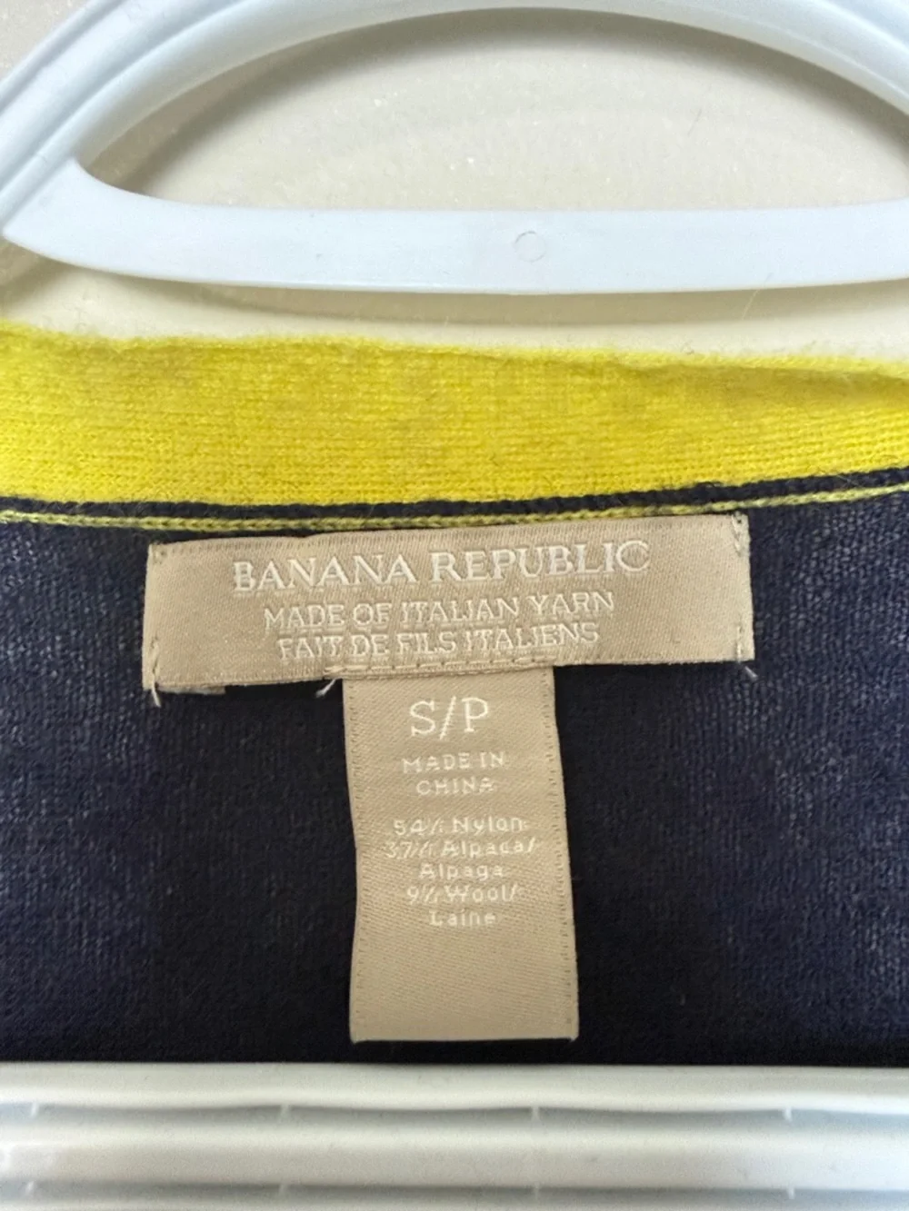 Banana Republic Alpaca Blend Colorblock Cardigan Size S Italian Yarn Sweater - Picture 3 of 6